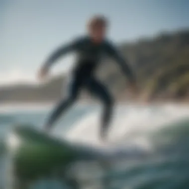 Surfer enjoying the experience of foiling on the water