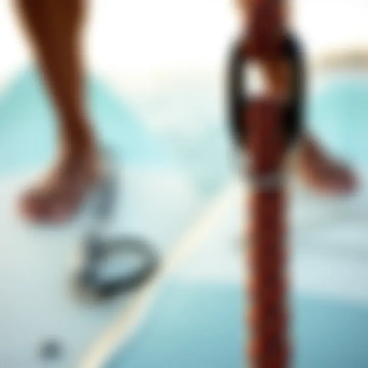 Close-up of surf leash construction