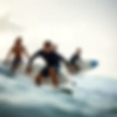 Different surfing styles with appropriate leash