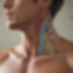 Anatomical illustration of the neck muscles involved in surfing