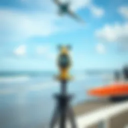 Anemometer in use at a coastal location