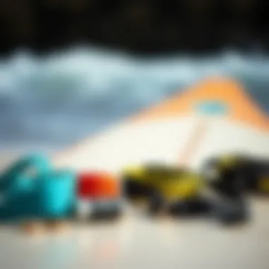Variety of Boogie Board Wrist Leashes Different styles of boogie board wrist leashes displayed on a surface