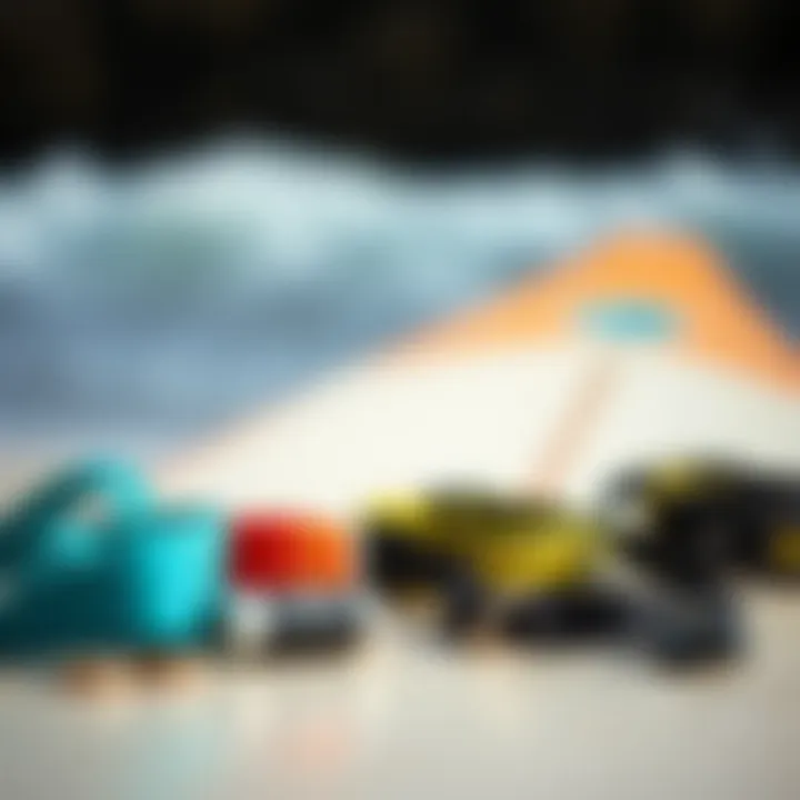 Variety of Boogie Board Wrist Leashes Different styles of boogie board wrist leashes displayed on a surface