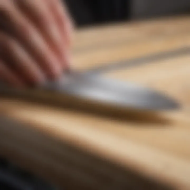 A close-up view of a surfboard planer in action, showcasing its precision and craftsmanship.