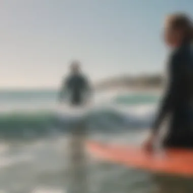 Surfer analyzing wind conditions before a ride