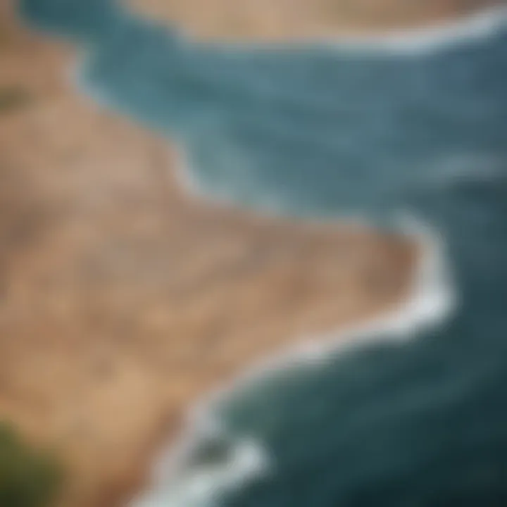 Regional map displaying wind patterns across different surf spots