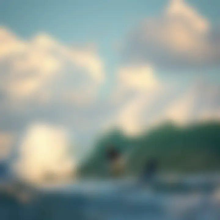 A dynamic graphic displaying the relationship between wind direction and surf conditions