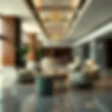 A luxury hotel lobby showcasing modern design