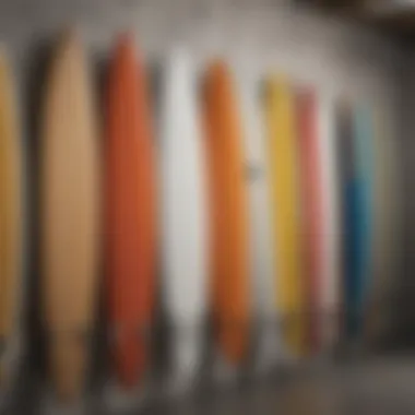 Various materials used in wall-mounted surfboard racks.