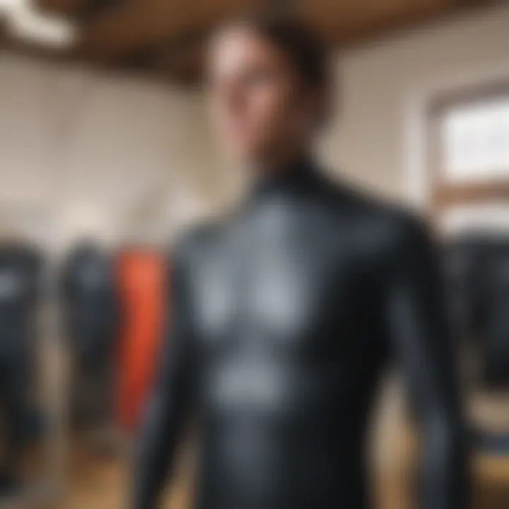 Wetsuit fitting on a mannequin