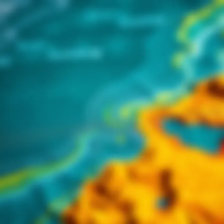 Mapping Wind Patterns for Optimal Surf Conditions Surface wind conditions depicted on surf map