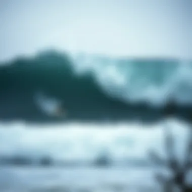 Wind patterns influencing wave conditions for surfing