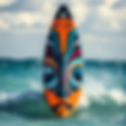 High-performance windsurfing board with vibrant designs