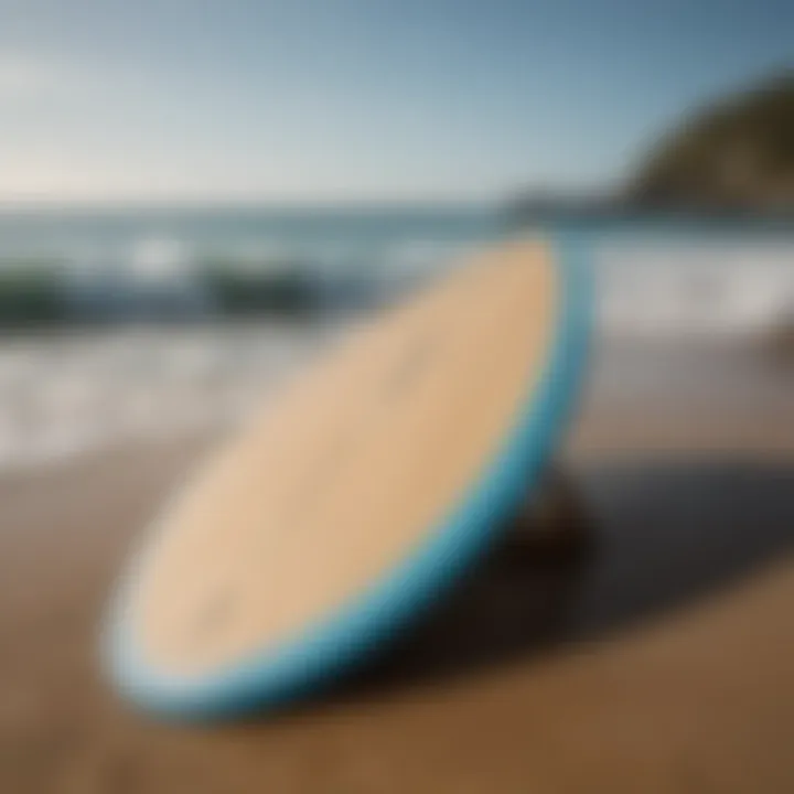 Sleek design of the Zap Pro skimboard on the beach