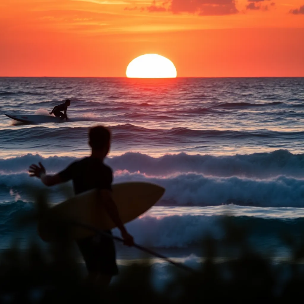 Surfer Rising Sun The Sun's Role in Surfing: Insights on Sunset Sessions